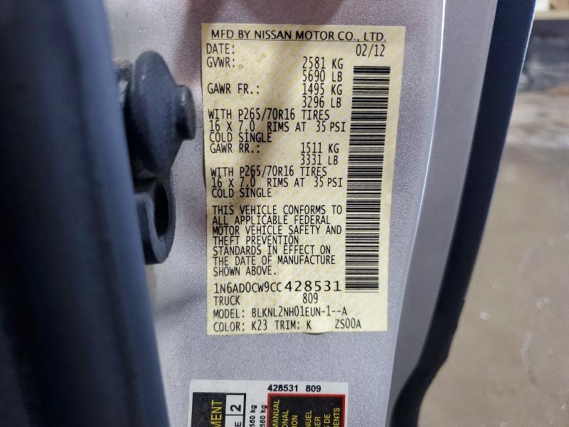 2012 Nissan Frontier SV V6