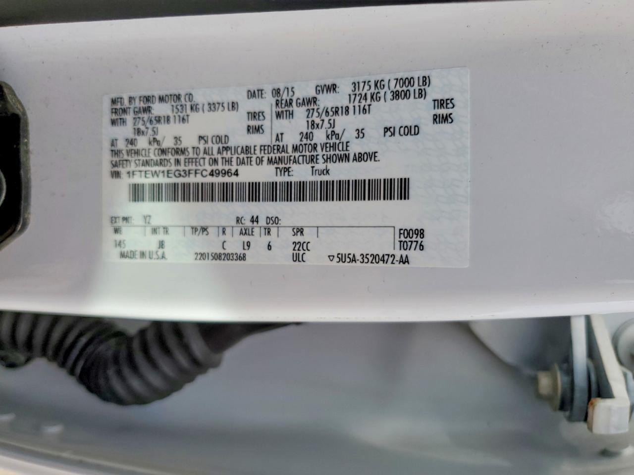 2015 Ford F150 Supercrew