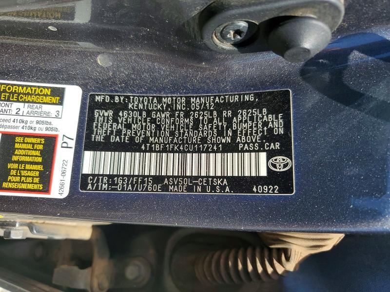 2012 Toyota Camry se