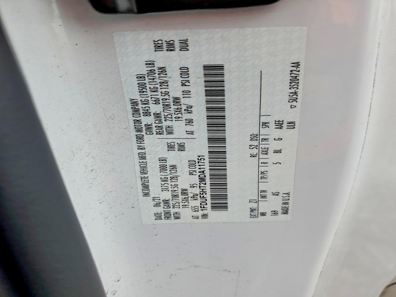 2021 Ford F550 Super Duty Bucket Truck