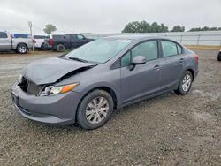 2012 Honda Civic lx en venta en Anderson, CA