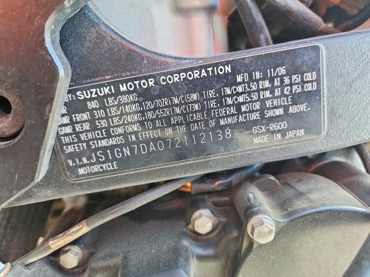 2007 Suzuki GSX-R600