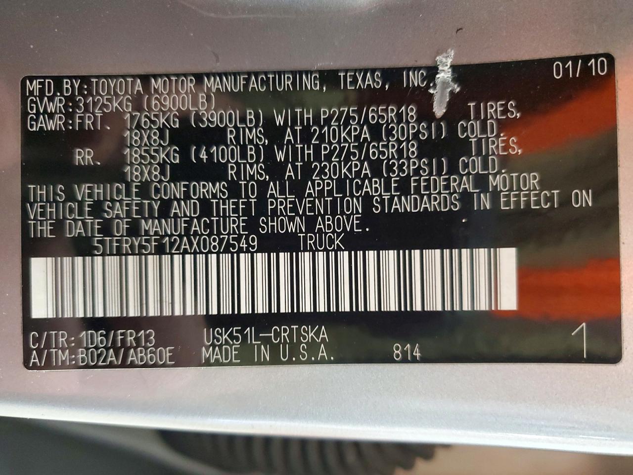 2010 Toyota Tundra Grade