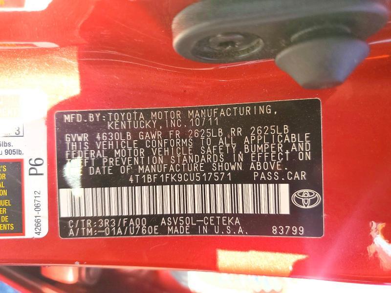 2012 Toyota Camry l