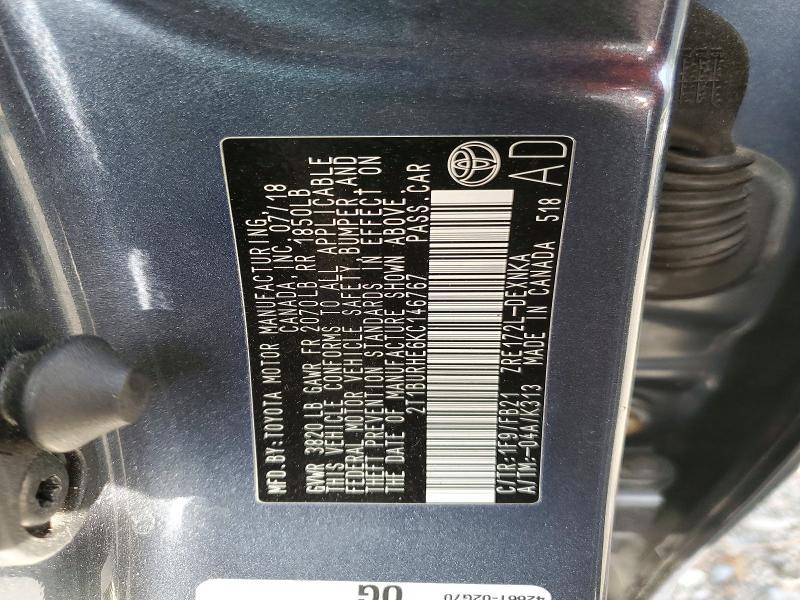 2019 Toyota Corolla le