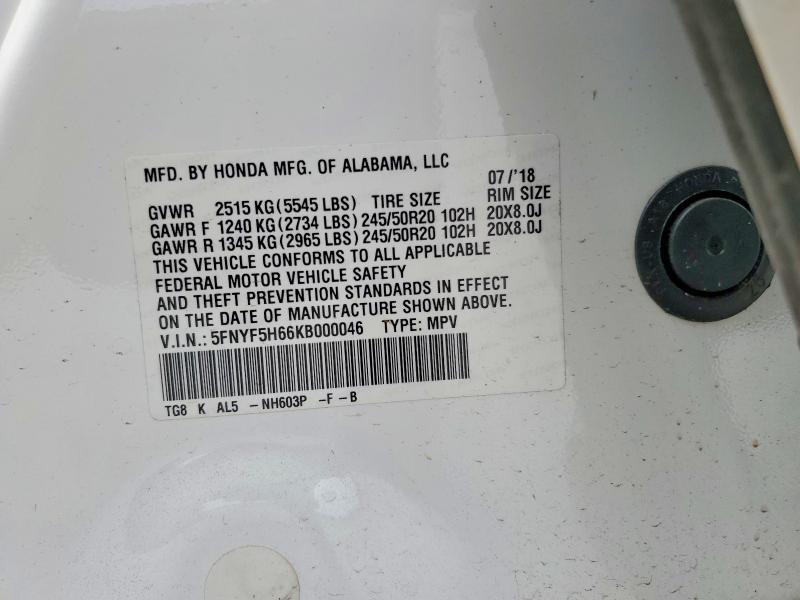 2019 Honda Pilot Touring