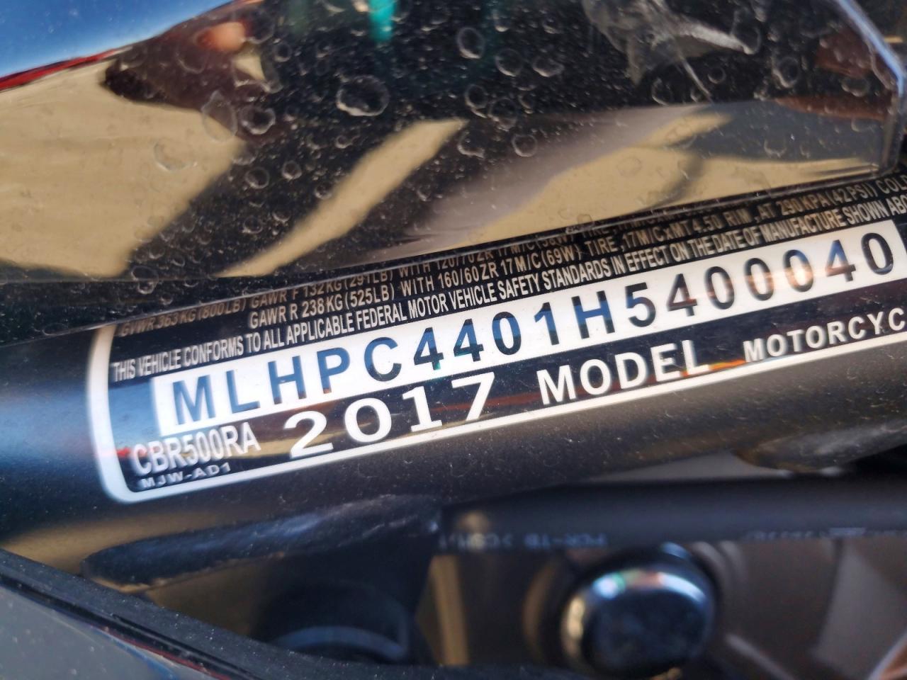 2017 Honda CBR500 RA-ABS