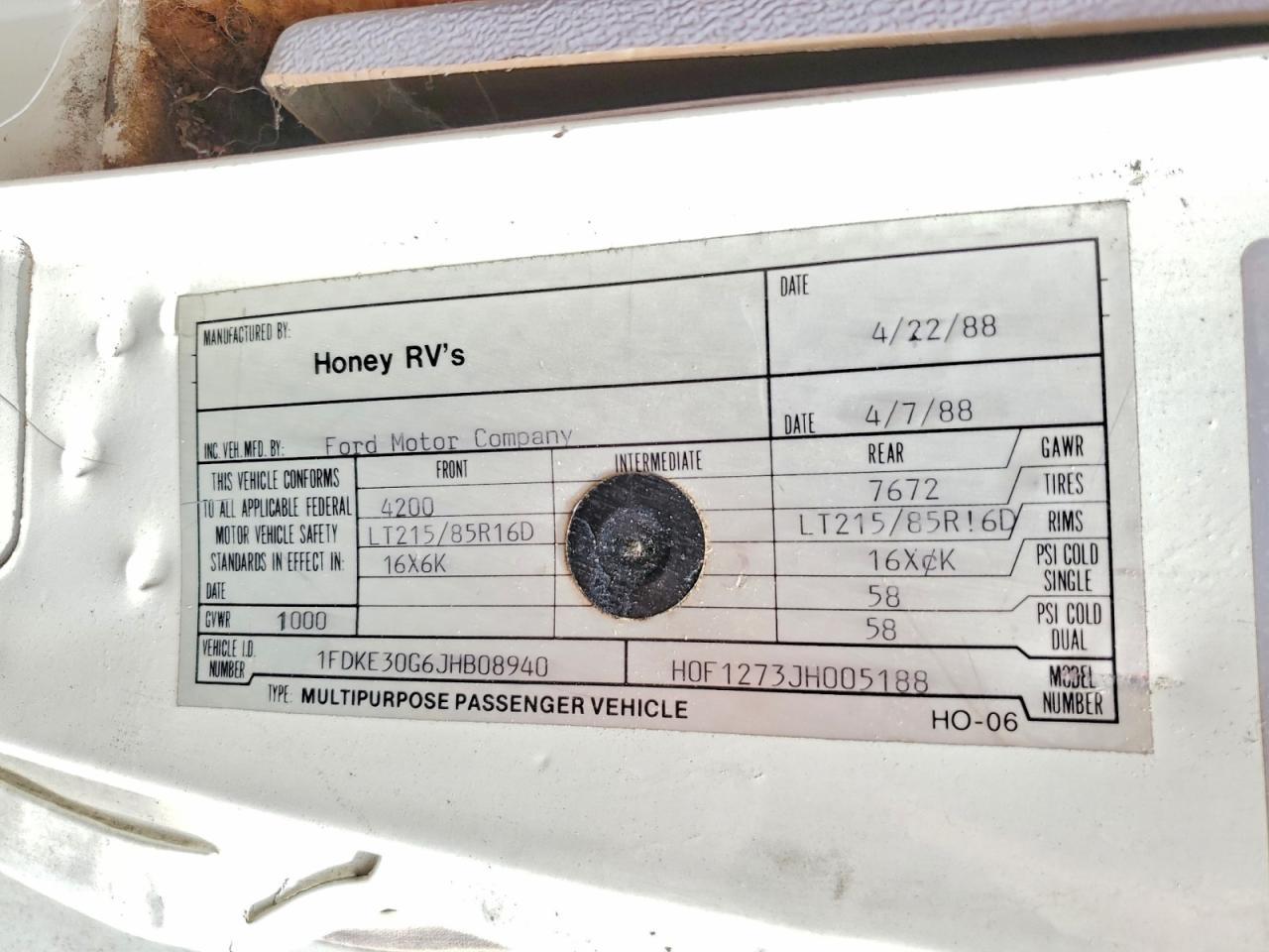 1988 Ford 1988 Honey RV