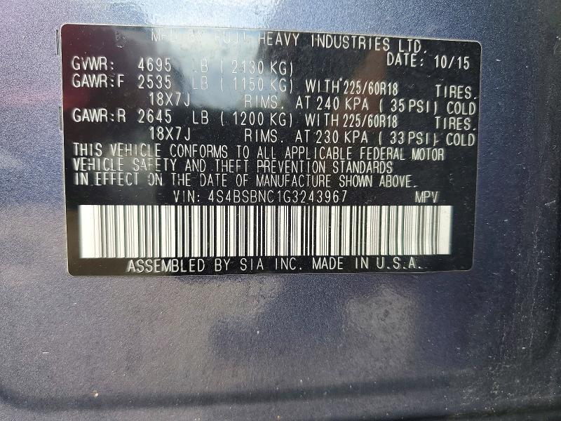 2016 Subaru Outback 2.5i Limited