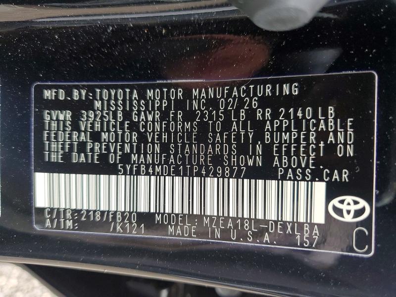 2026 Toyota Corolla le