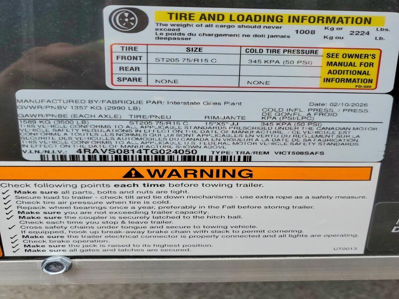 2026 Interstate VICT508SAFS Enclosed Cargo Trailer