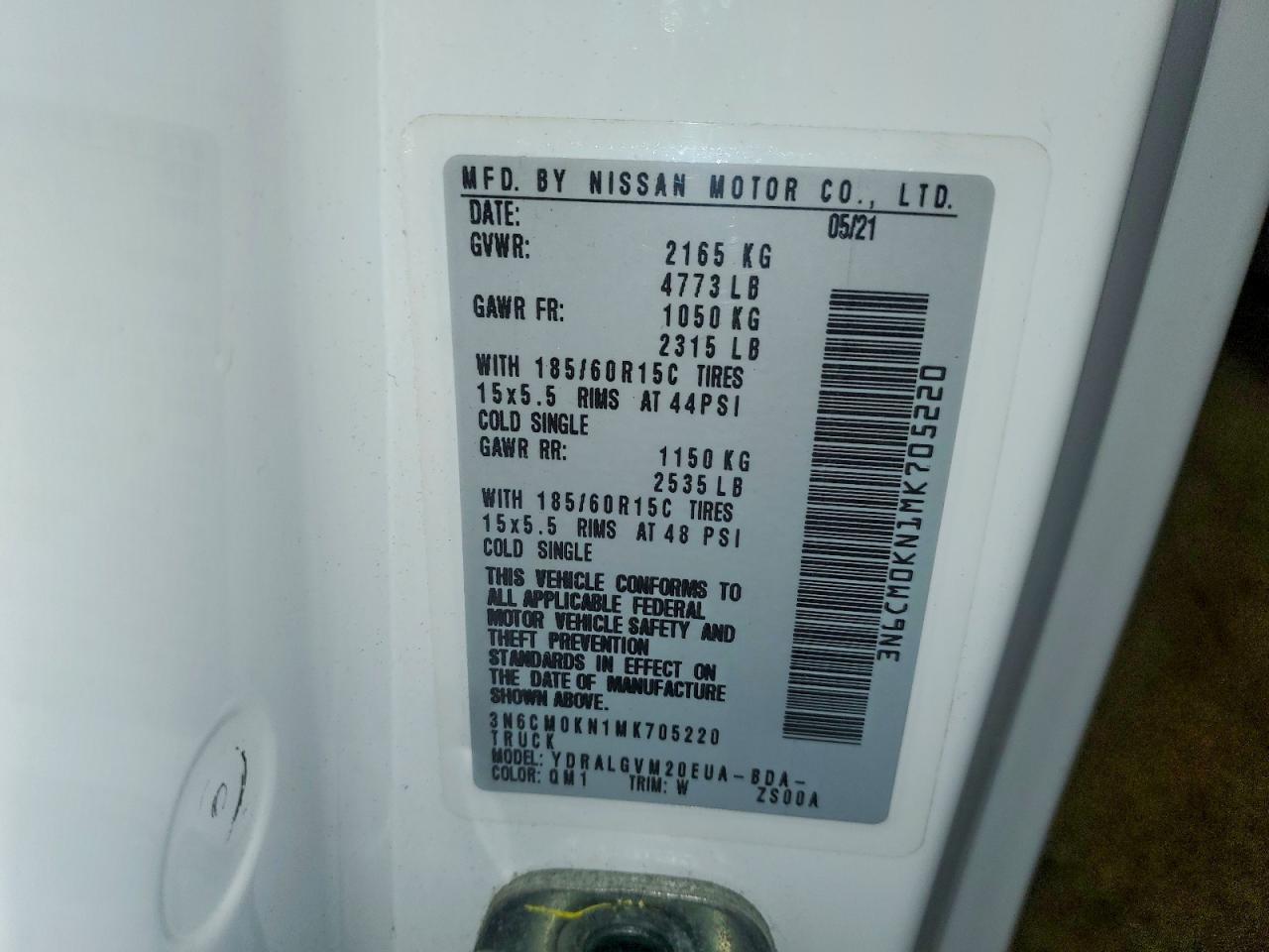 2021 Nissan NV200 Delivery Van