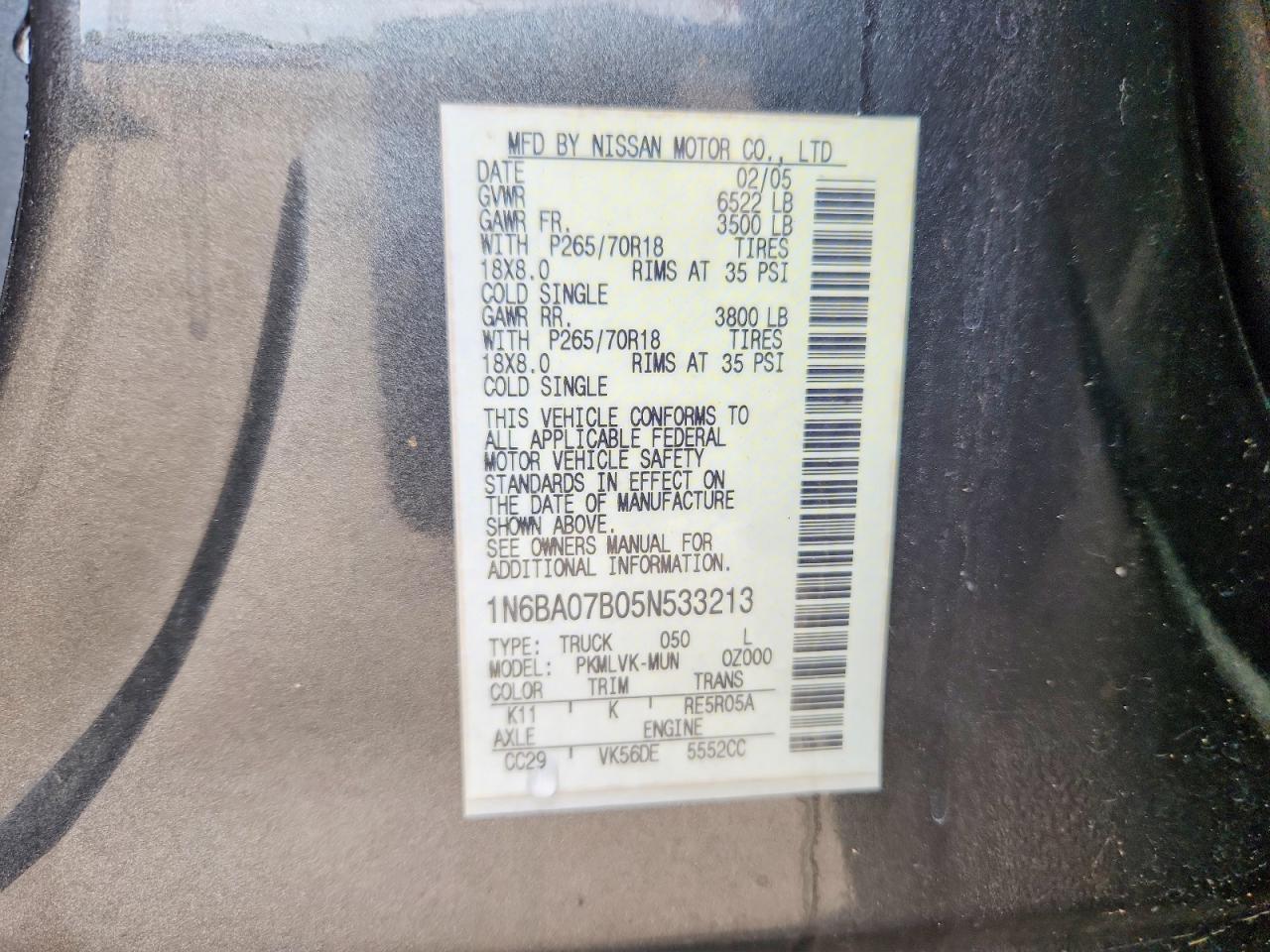 2005 Nissan Titan XE