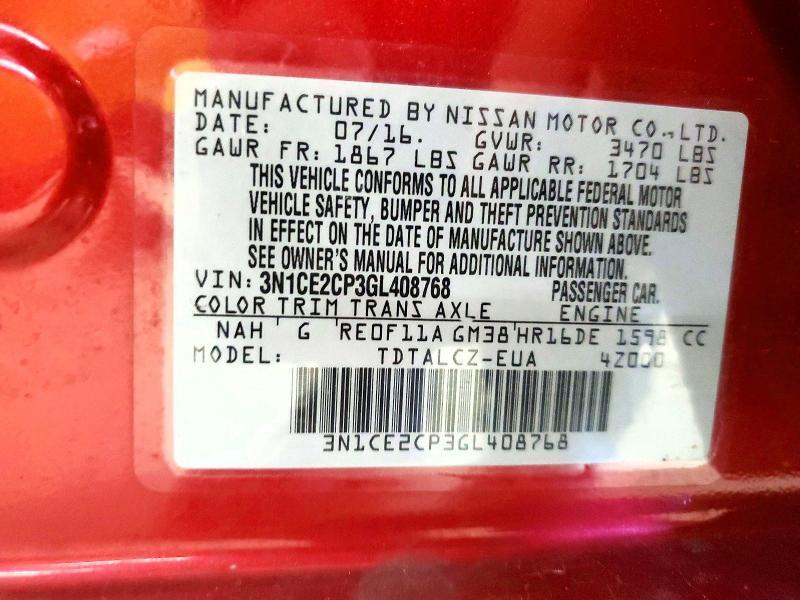 2016 Nissan Versa Note s Plus