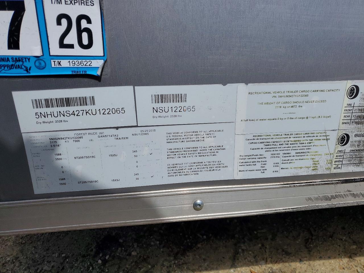 2019 Foresriver 2019 Forest River 7X14 Enclosed Cargo Trailer