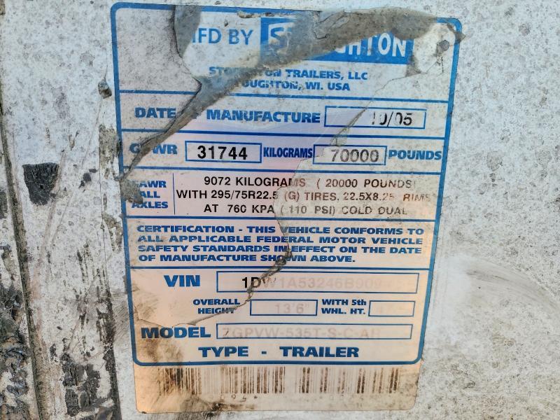 2006 Stoughton Zgpvw-535T-S-C-AR DRY Van Trailer