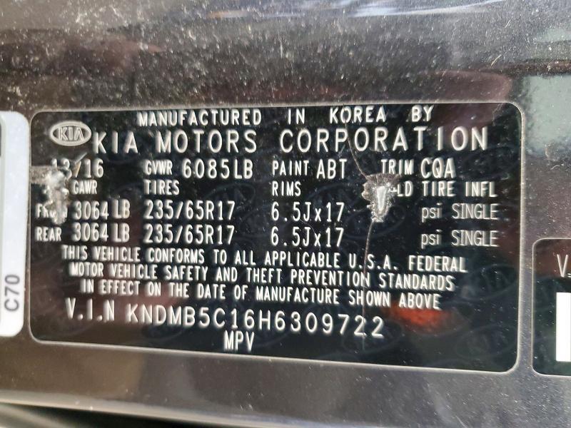 2017 KIA Sedona lx