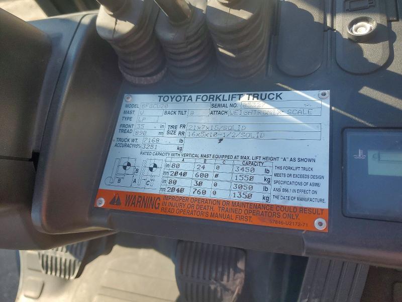 2017 Toyota 8FGCU20 Forklift