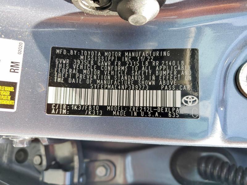 2022 Toyota Corolla le