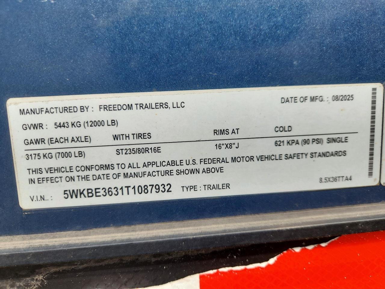 2025 Freedom 8.5X36TTA4 Enclosed Cargo Trailer