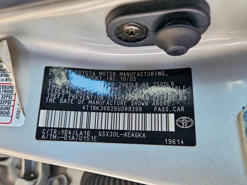 2006 Toyota Avalon xls