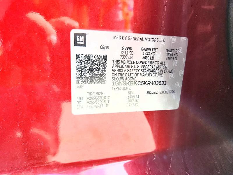 2019 Chevrolet Tahoe K1500 lt