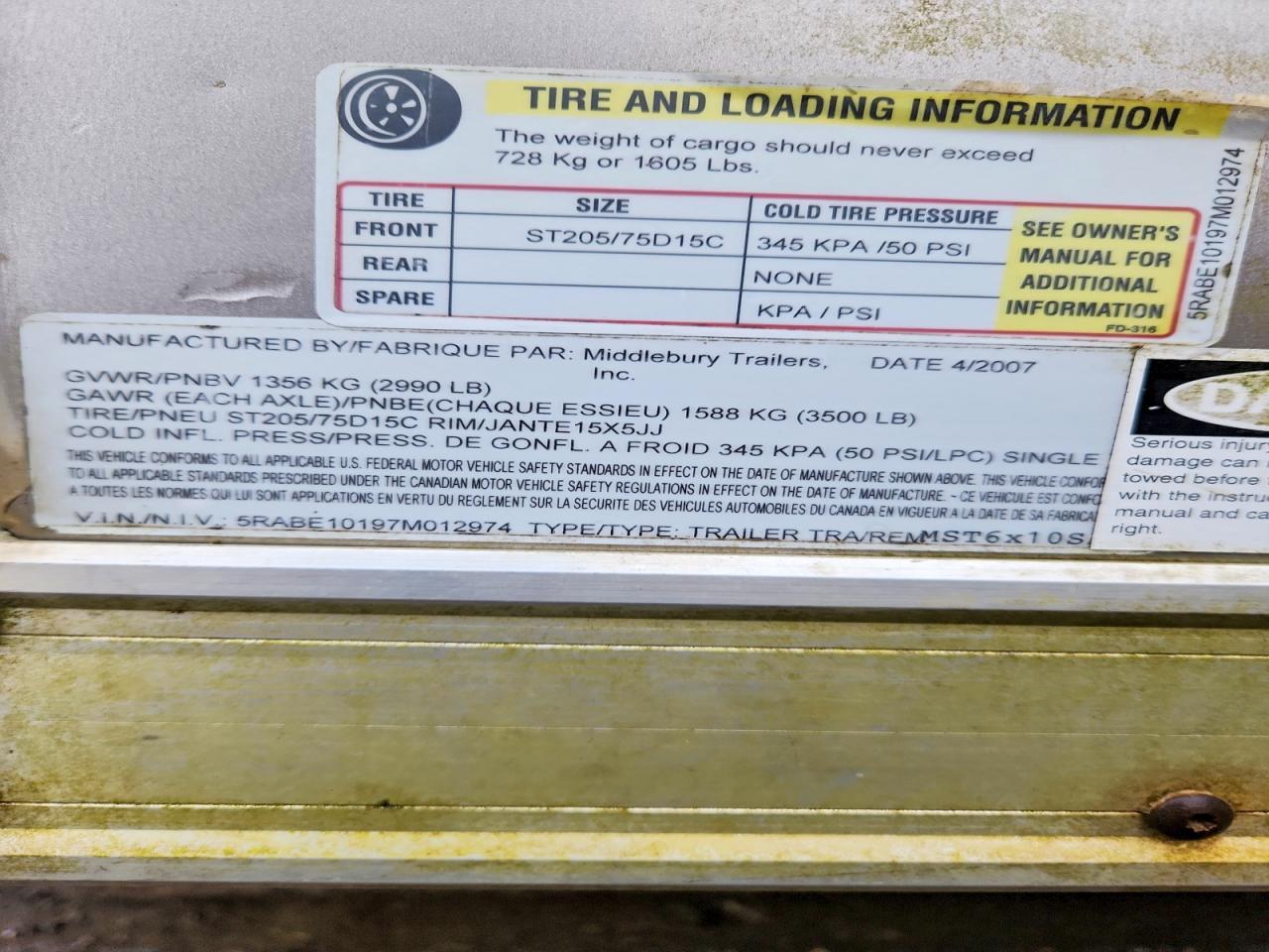 2007 Jens Utility Trailer