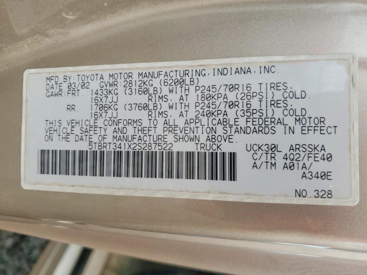 2002 Toyota Tundra SR5 V8