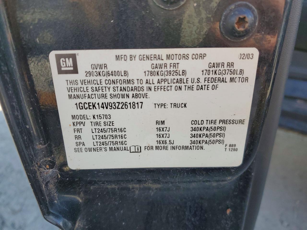 2003 Chevrolet Silverado K1500