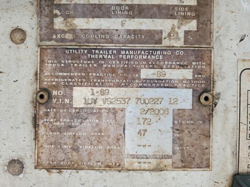 2007 Utility 2007 Util Refrigerated Van Trailer-Refrigerated