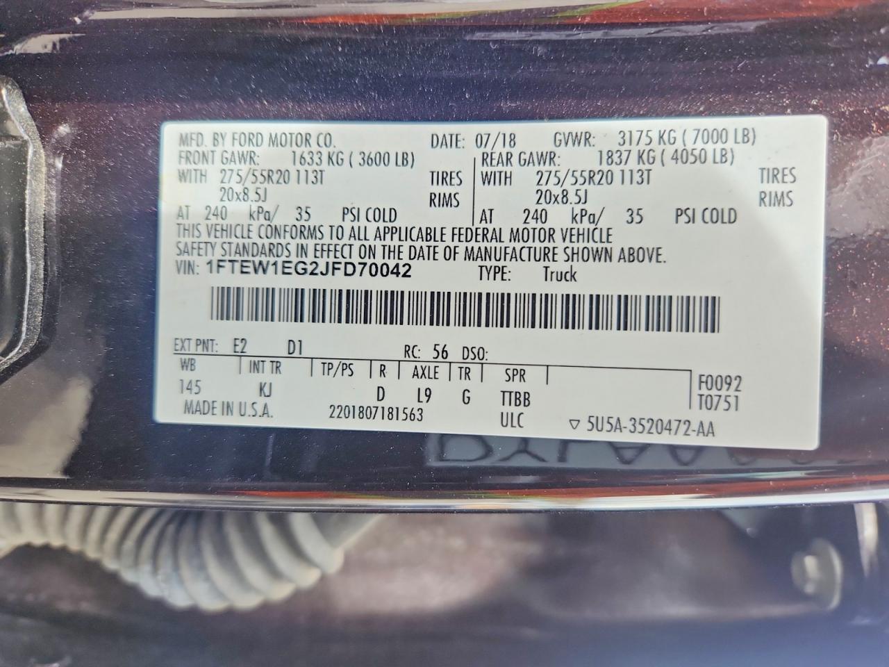 2018 Ford F150 Supercrew