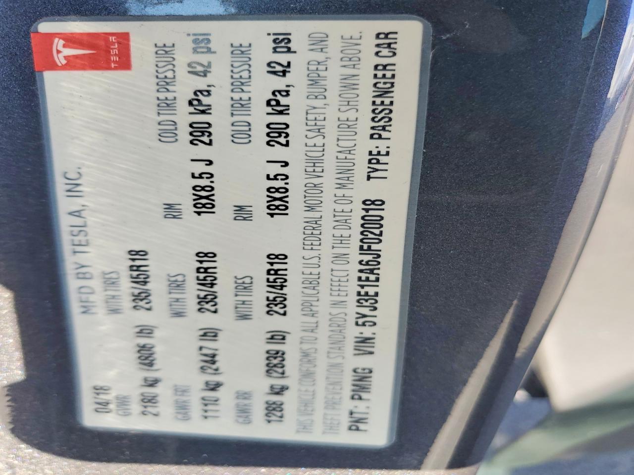 2018 Tesla Model 3