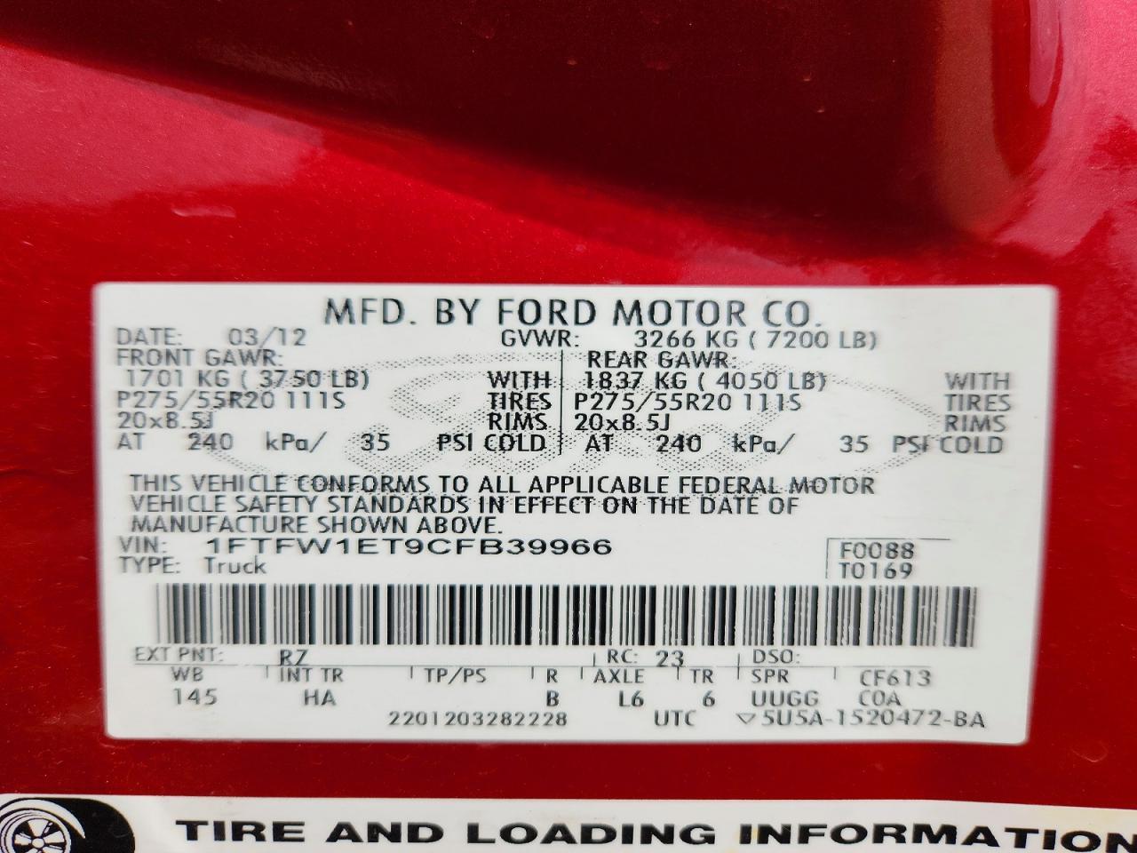 2012 Ford F150 Supercrew