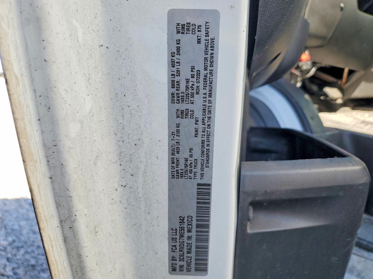 2021 Dodge RAM Promaster 2500-Cargo Van-Prior Fleet