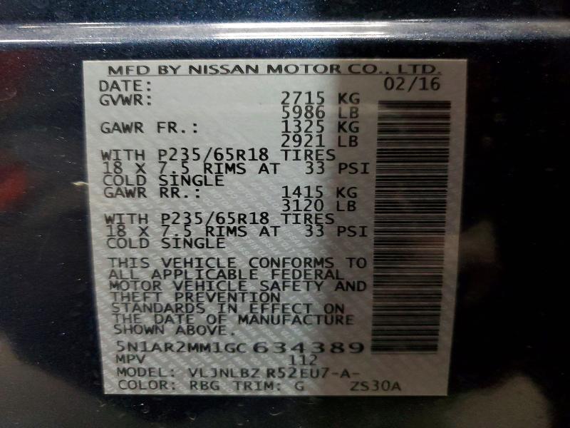 2016 Nissan Pathfinder s