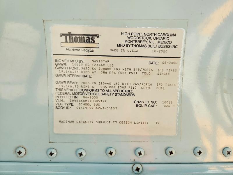 2001 International 3800 School bus