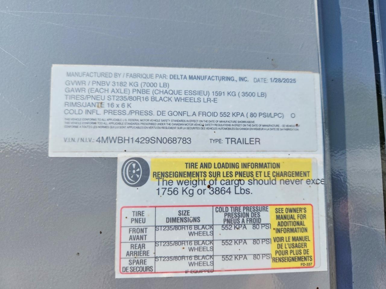 2025 Delta Unknown  Livestock Trailer Horse Trailer