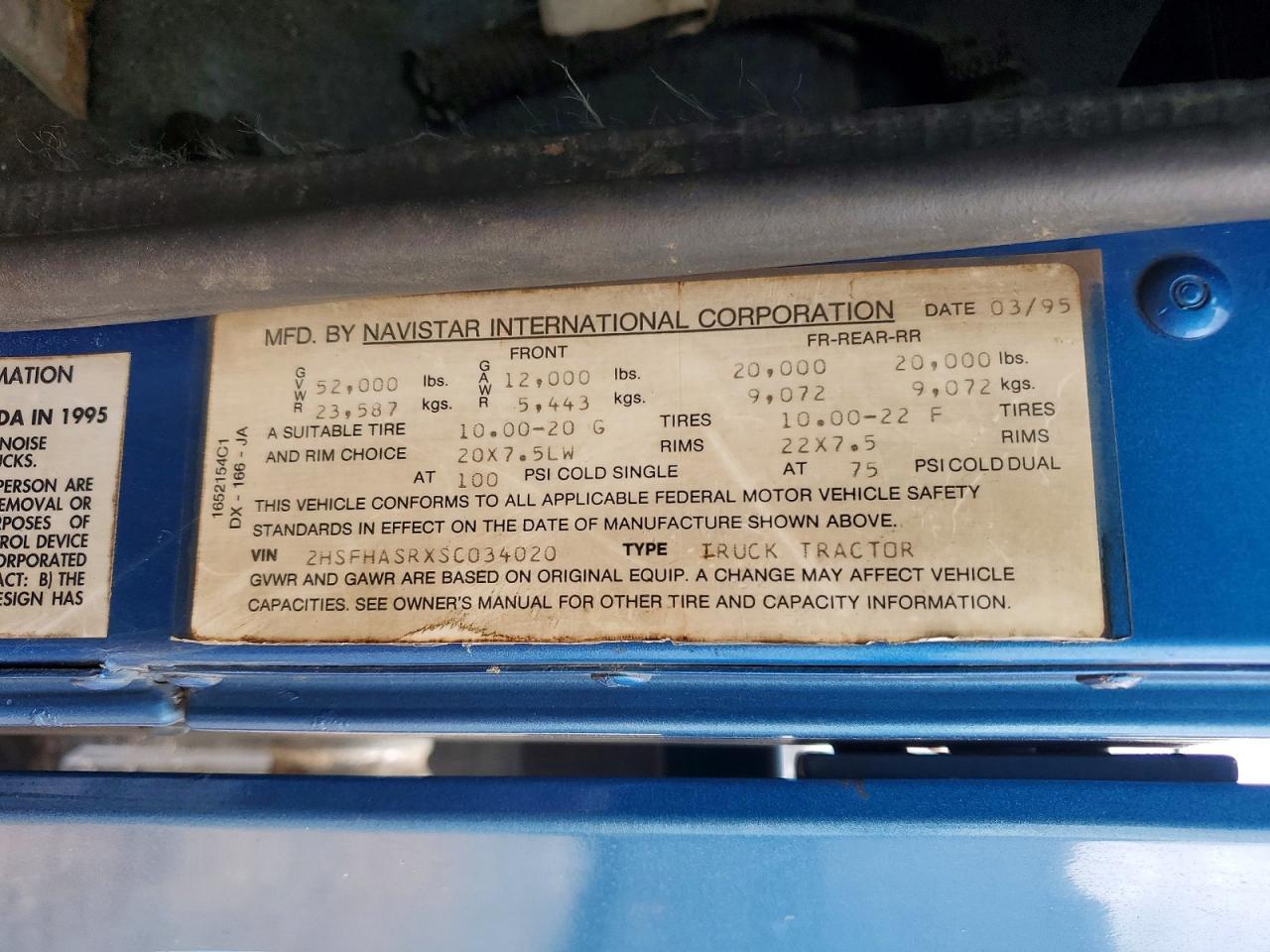 1995 International 9400 Water Truck