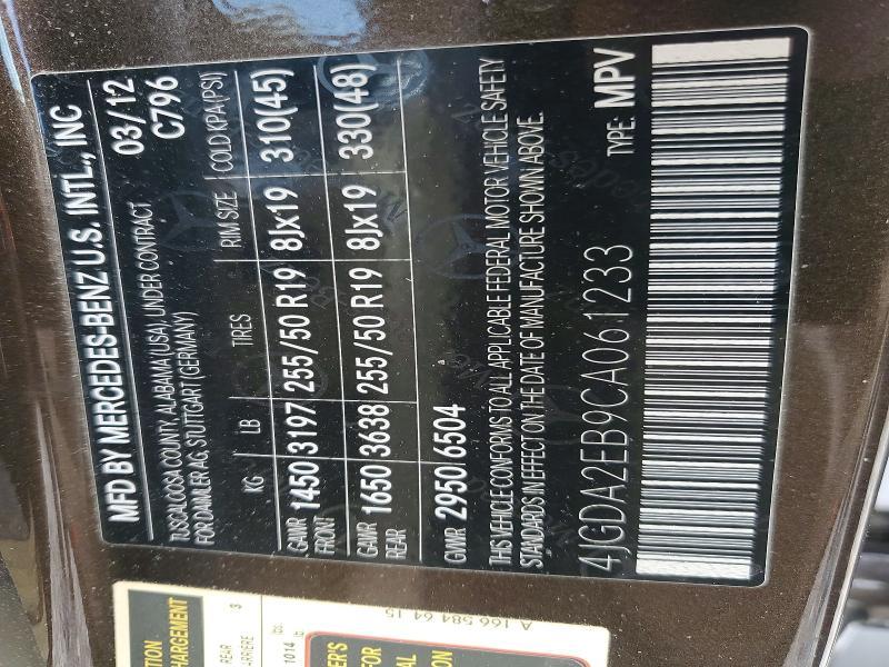 2012 Mercedes-Benz Ml 350 Bluetec