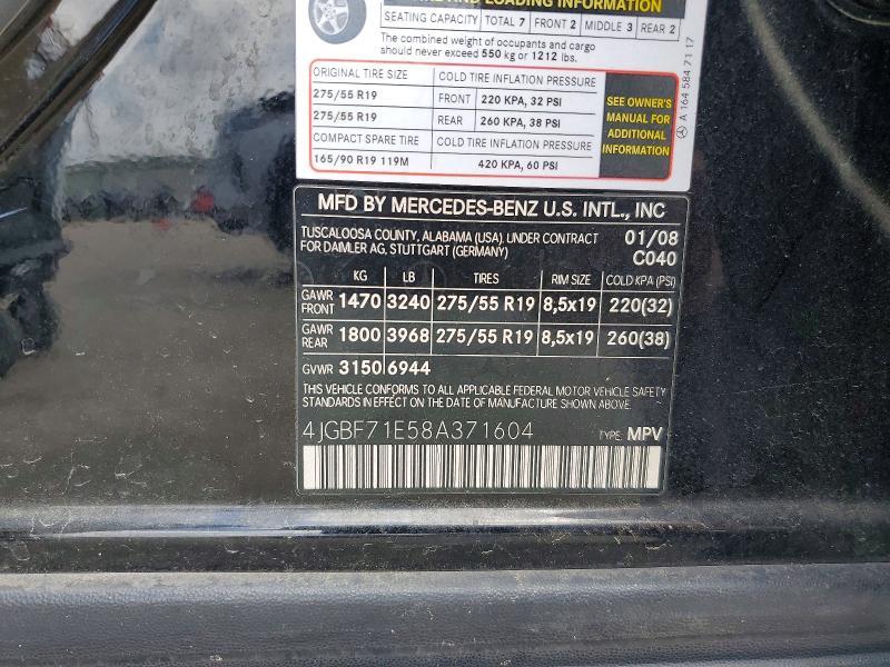 2008 Mercedes-Benz Gl 450 4matic