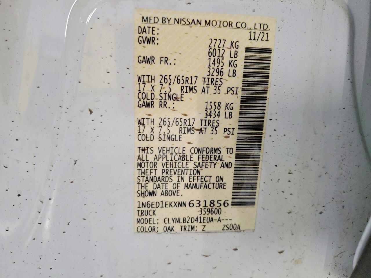 2022 Nissan Frontier SV