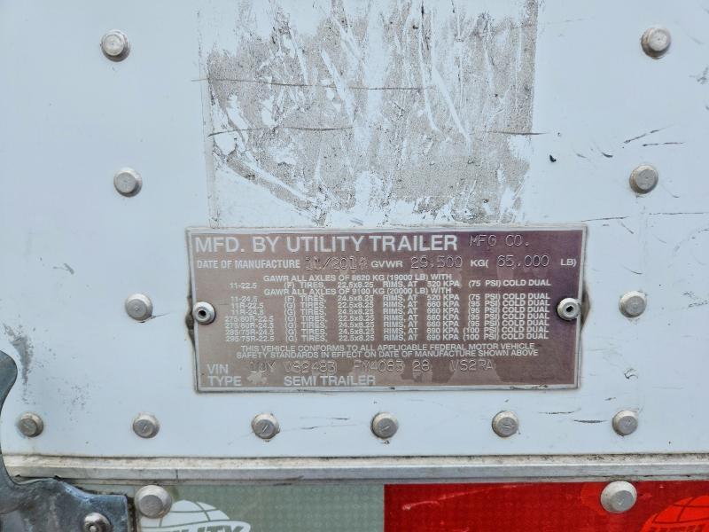 2015 Utility VS2RA Refrigerated Van Trailer