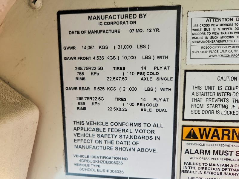 2013 Ic Corporation CE Series School-School Bus