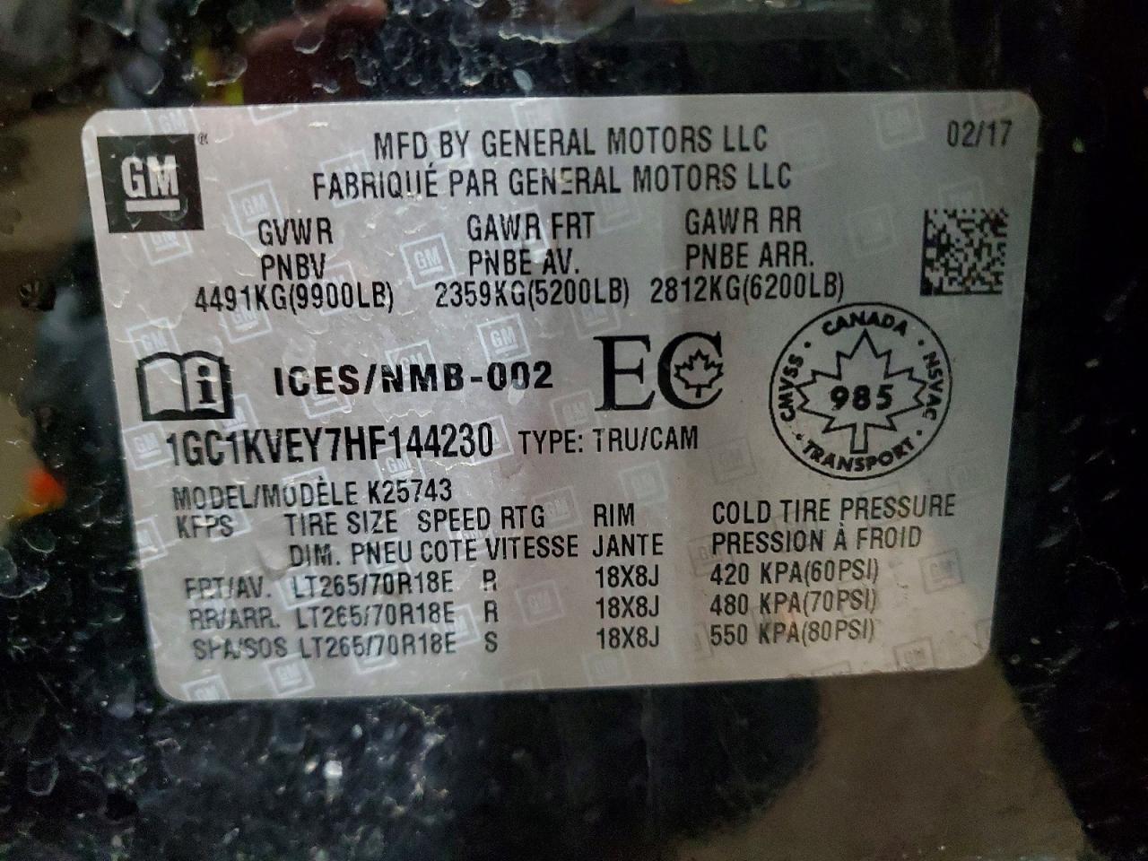 2017 Chevrolet TRUCK/VAN Silverado 2500 HD LT