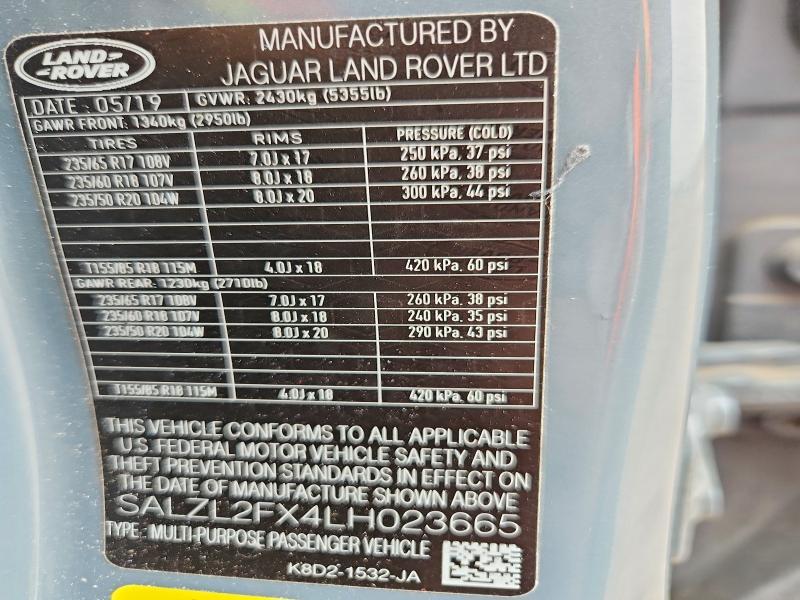 2020 Land Rover Range Rover Evoque First Edition