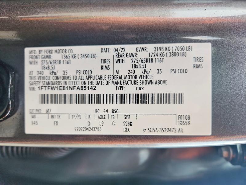 2022 Ford F150 Supercrew