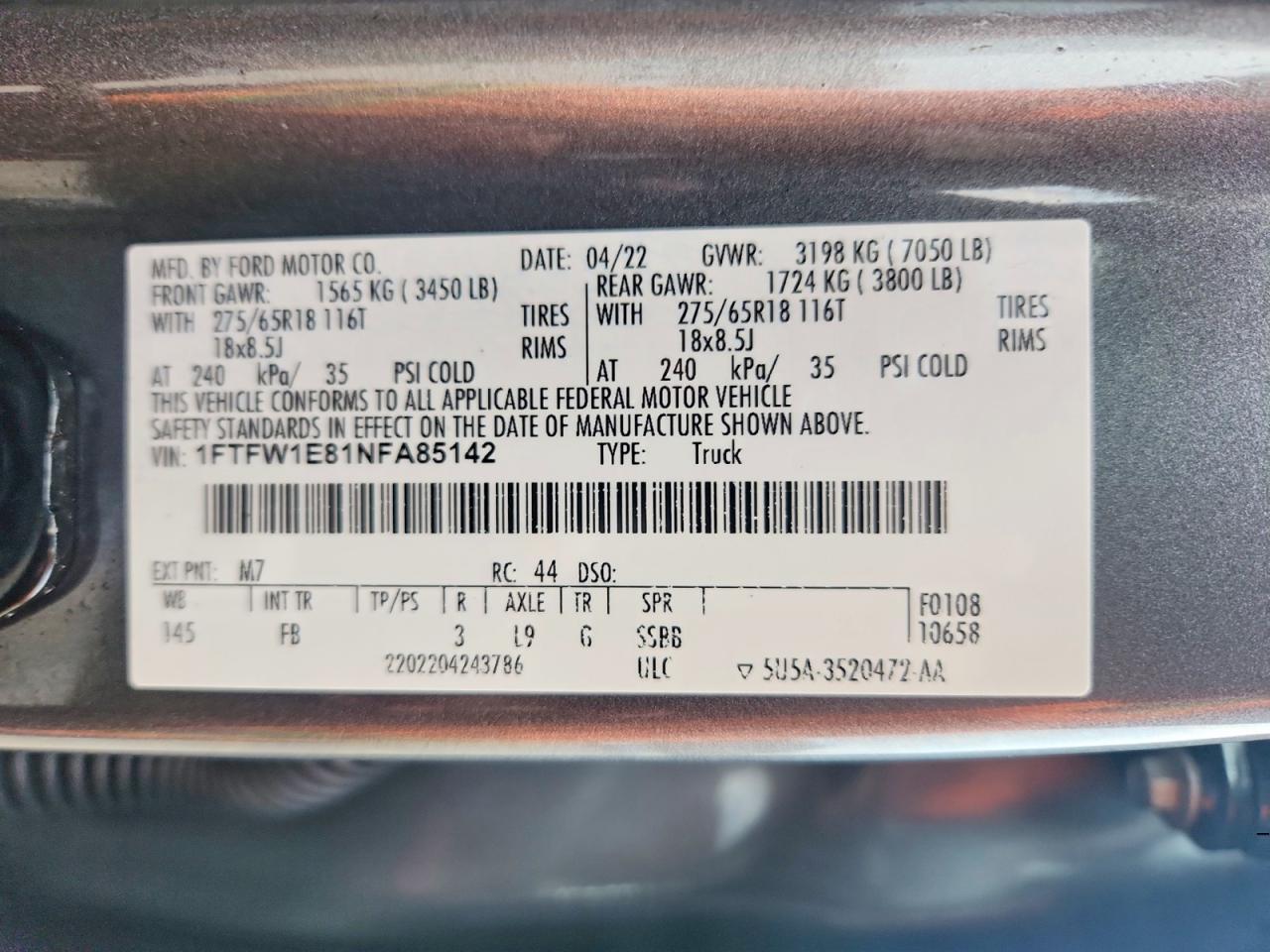 2022 Ford F150 Supercrew