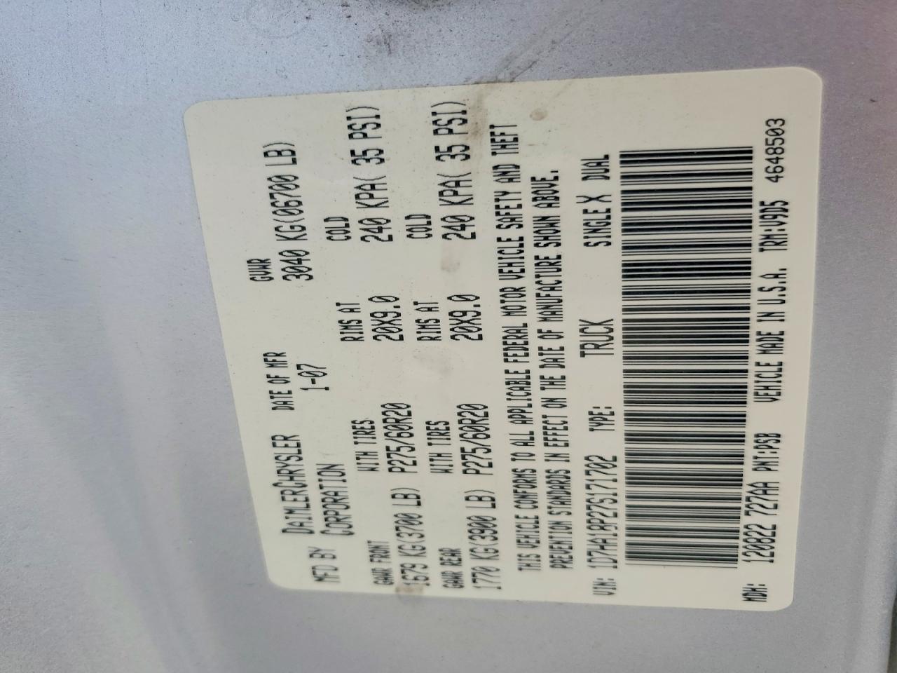 2007 Dodge RAM 1500 ST