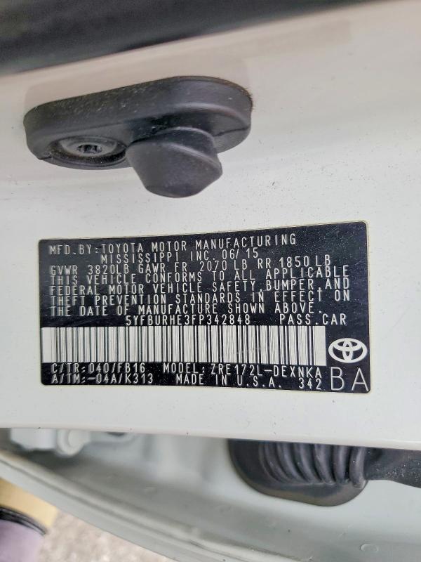 2015 Toyota Corolla le Plus