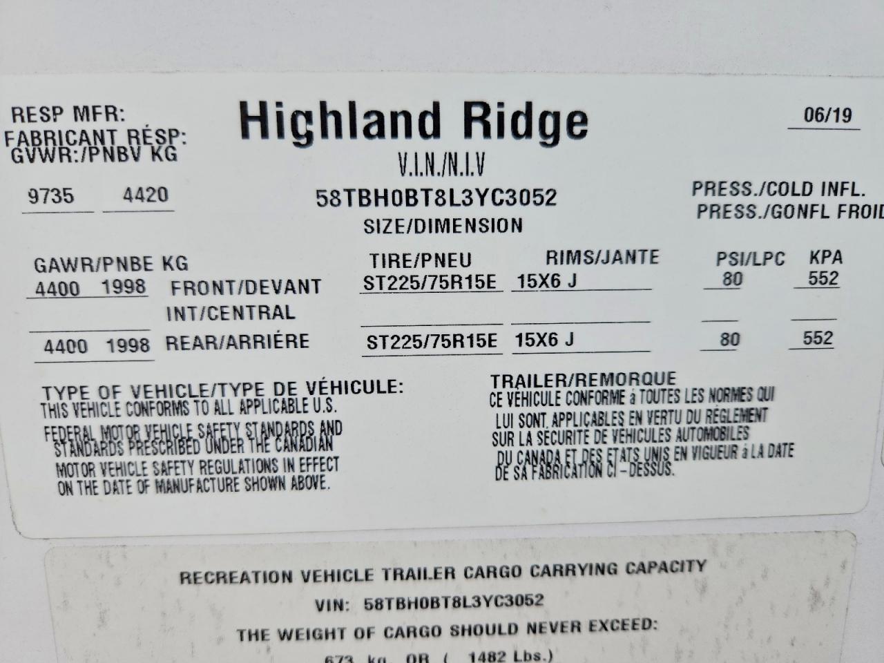 2020 Highland Ridge Silverstar Camper